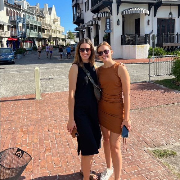 Brown ruched mini dress - Picture 3 of 3